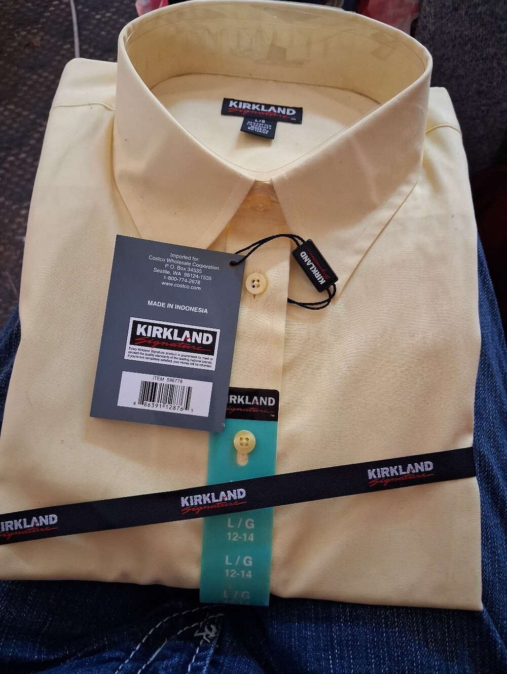 Kirkland Signature Women's Light Yellow Dress Shirt Size Large
